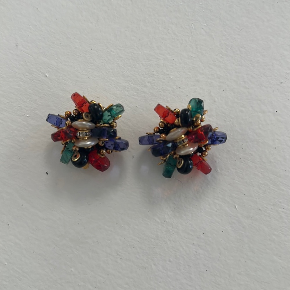 80s multi color earrings
